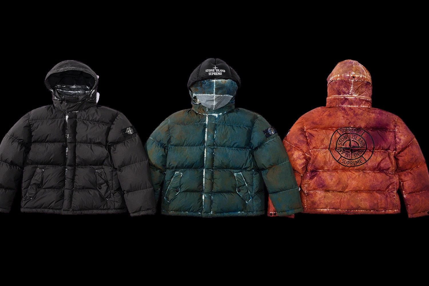 Supreme®/Stone Island® Painted Camo Crinkle Down Jacket view 12
